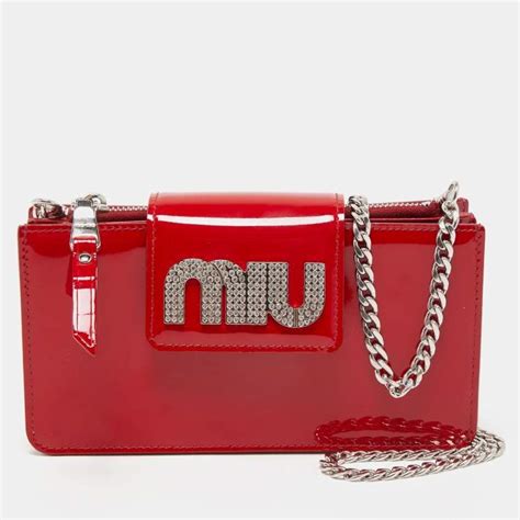 miu miu red patent wallet|Black/red Small Patent Leather Wallet .